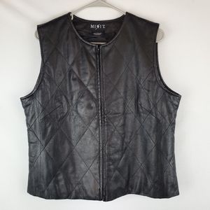 Mixit quilted leather vest